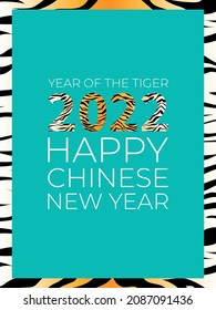 2022 Year of the tiger. Happy Chinese New Year creative cover, poster, background, card  design. Vector illustration