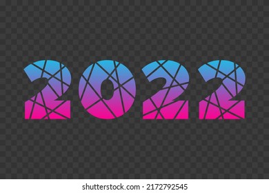 Icono vectorial de 2022 años. Símbolo degradado rosa azul. Firmar para diseño web, elemento infográfico, decoración, evento