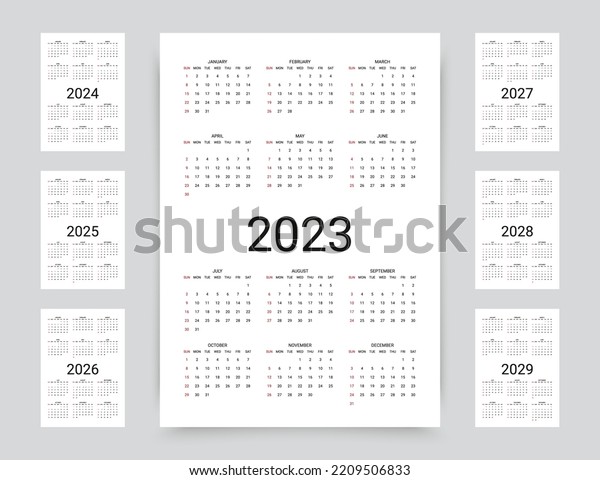 2023 2024 2025 2026 2027 2028 Stock Vector (Royalty Free) 2209506833 ...