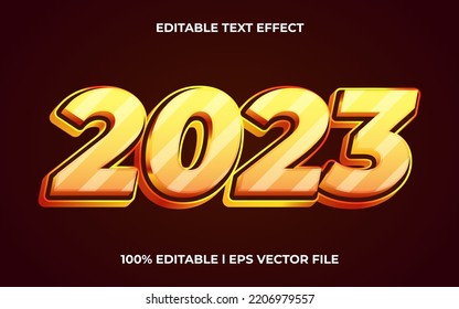 2023 3d text effect with calligraphy theme. new year typography