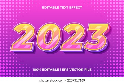2023 3d text effect with calligraphy theme. new year typography