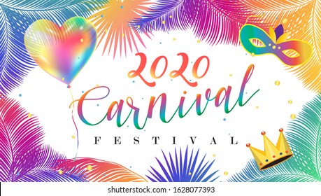 2023 Abstract carnival Mardi Gras Parad Festival music, dynamic ethnic pattern shapes tropical palm tree leaves, dancer, samba parad, floral, exotic jungle background Rio Brazil, New Orleans, Courir