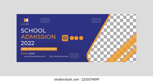 2023 Admission Banner design with purple color , school Banner