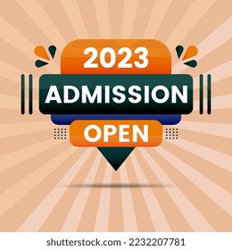 2023 admission open and admission going on banner set for social media post and banner with Loudspeaker or megaphone