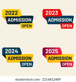 2023 admission open tag abstract shape banner