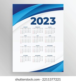 2023 annual calendar layout for event organizer vector 