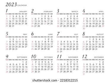 2023 Annual Calendar
simple design