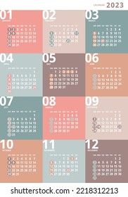 2023 Annual Calendar
square design