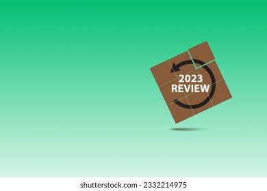 2023 Annual review, business and customer review. Review evaluation time for review inspection assessment auditing. End of year business concept.