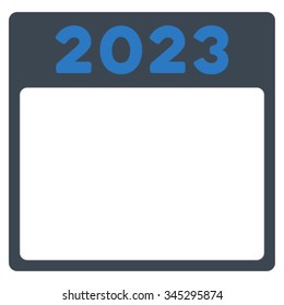 2023 Appointment vector icon. Style is bicolor flat symbol, smooth blue colors, rounded angles, white background.