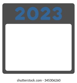 2023 Appointment vector icon. Style is bicolor flat symbol, cobalt and gray colors, rounded angles, white background.