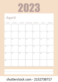 2023 April illustration vector desk calendar weeks start on Monday
