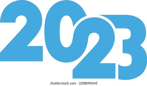 Símbolo del logotipo de fondo 2023 diseño vectorial con color azul feliz año nuevo 2023