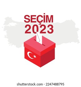 Türkiye Seçimleri 2023
ballot box vector. Translation: turkey election 2023