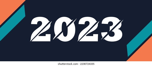 2023 banner or cover design with copy space. Shop banner for businesses. New year vector poster.