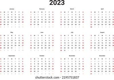 2023 Blank Monthly Calendar Template