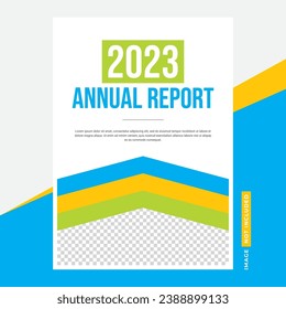 2023 Business Annual Report Cover Page Editable Vector