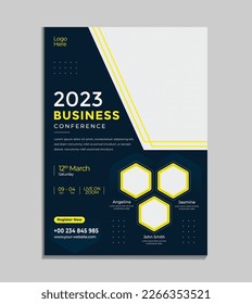 2023 business conference flyer template design