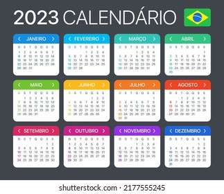 2023 calendar - Brazilian version - Vector Template