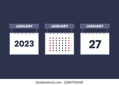 2023 calendar design January 27 icon. 27th January calendar schedule, appointment, important date concept.