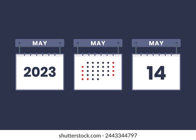 Kalenderentwurf 2023 14. Mai Symbol. 14. Mai Kalender Zeitplan, Termin, wichtiges Datum Konzept.