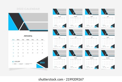 2023 calendar design template, vertical  desk calendar design