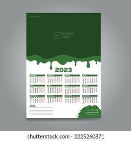 2023 calendar design template. The week Starts on Sunday. Set of 12 months on 1 page. Vector illustration.