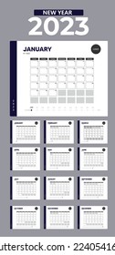 plantilla vectorial de diseño de calendario 2023