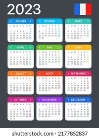 2023 calendar - French version - Vector Template
