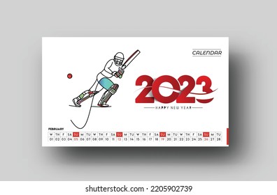 2023 Calendar Happy New Year Design. 