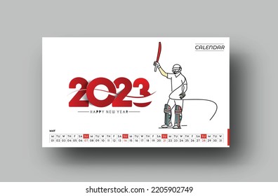 2023 Calendar Happy New Year Design. 