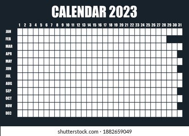 2023 calendar planner. Сorporate design week. Isolated on red background. Place for stickers. Simple design for business brochure, flyer, print media, advertisement. A4 size.