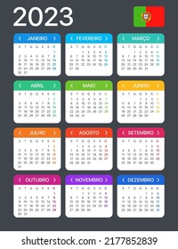 2023 calendar - Portuguese version - Vector Template