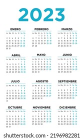 2023 calendar spanish. Week starts on Monday