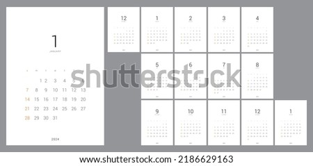 2023 calendar template design(Including December of the previous year and January of the following year)