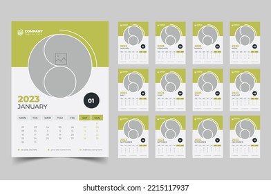 2023 Calendar Wall Planner, Modern Design, Corporate Wall Calendar, Monthly Planner