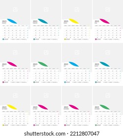 2023 calendar weekly monthly template