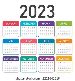 Plantilla de diseño de vectores del año civil 2023, diseño simple y limpio