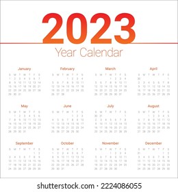 Plantilla de diseño de vectores del año civil 2023, diseño simple y limpio
