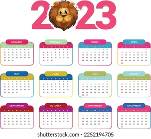 Ilustración vectorial del año natural 2023