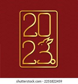 2023 Chinese new year. A rabbit on the number logo concept.