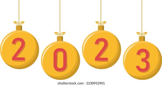 2023 Christmas balls. New Year bubbles