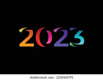Diseño vectorial de número de logotipo colorido de 2023