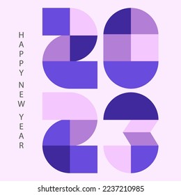 2023 colorful set of Happy New Year posters. Abstract design typography logo 2023 for vector celebration and season decoration, backgrounds, branding, banner, cover, card and or social media template.