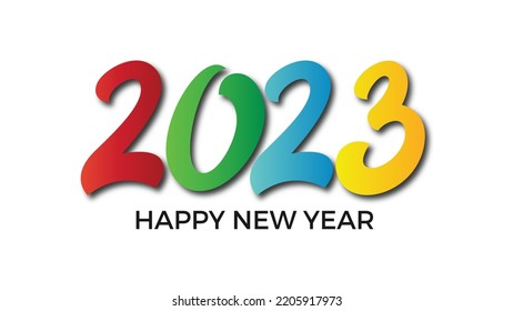 2023 colorful Text. Happy New Year 2023. suitable for greeting, invitations, banners, or background design of 2023. Vector design illustration