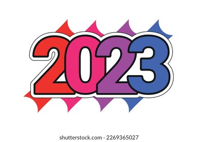 2023 colorful text typography design