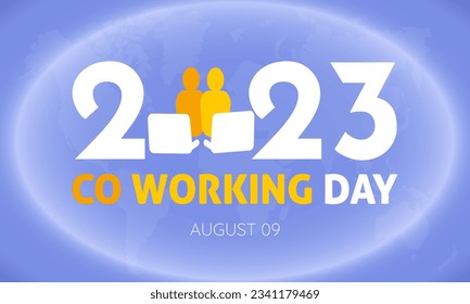 2023 Concept co working day Vektordesign Illustration. Geschäftskommunikation für Teamwork, Unternehmens- oder Erfolgsführung