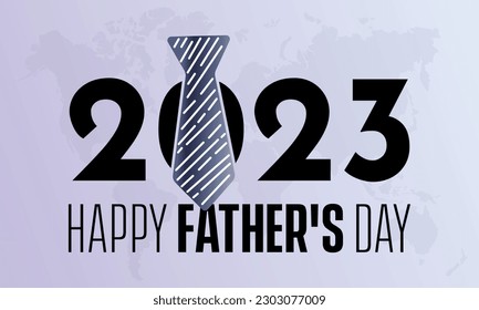 2023 Concept Father's Day celebration vector illustration template. Holiday observed on Every June