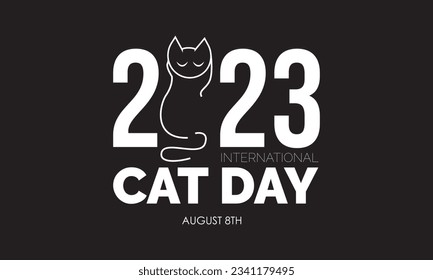2023 Concept International Cat Day vector design illustration. Animal concept for cat love
