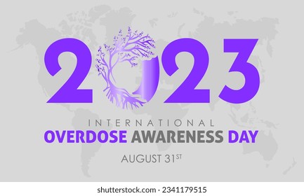 2023 Concept International Overdose Awareness Day vector design illustration. Medical prevention concept for overdose or medical emergency